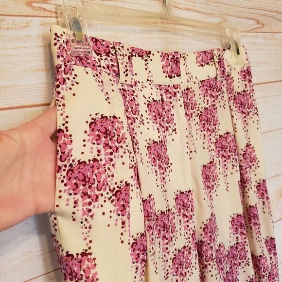 Stella Nova Sookie Silk Spandex Pleated Pants Lightweight Size 2 Pink Cream - Picture 7 of 13